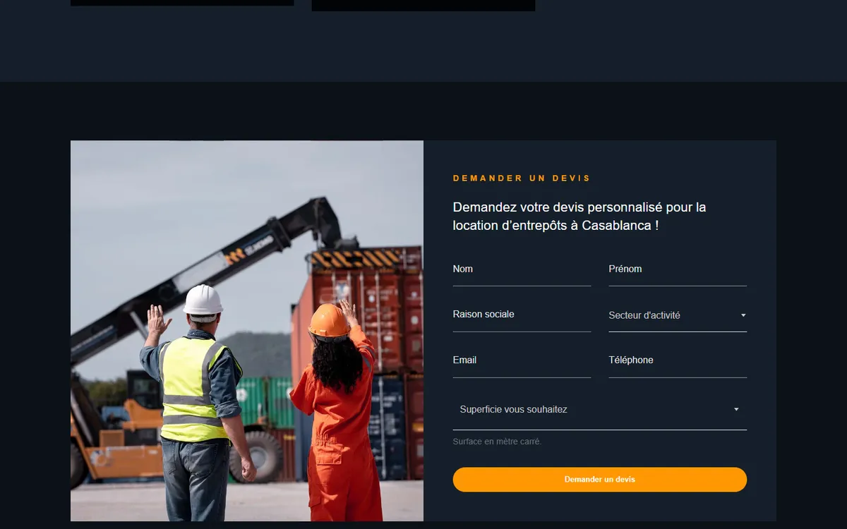 Page du site web Dubai Logistic Park (vue 2)
