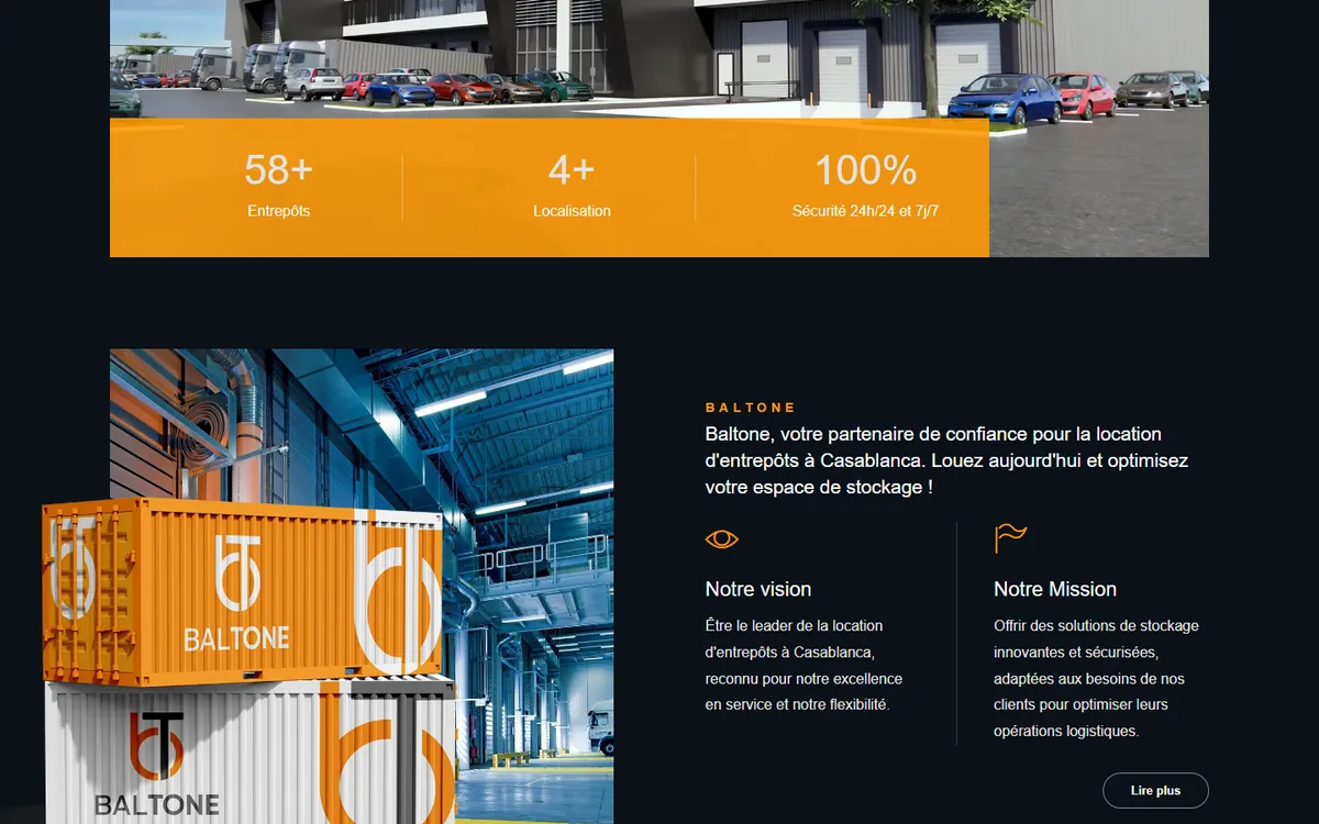 Page du site web Dubai Logistic Park (vue 3)