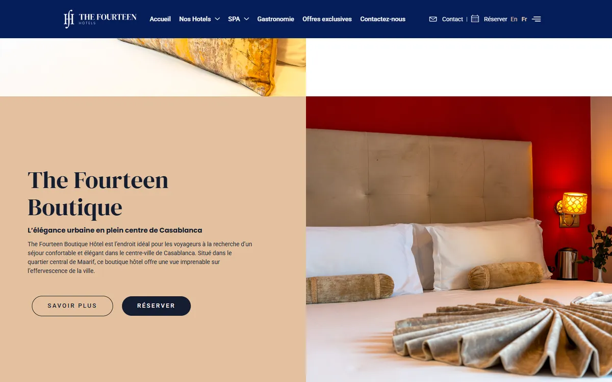 Page du site web The Fourteen Hotels (vue 3)