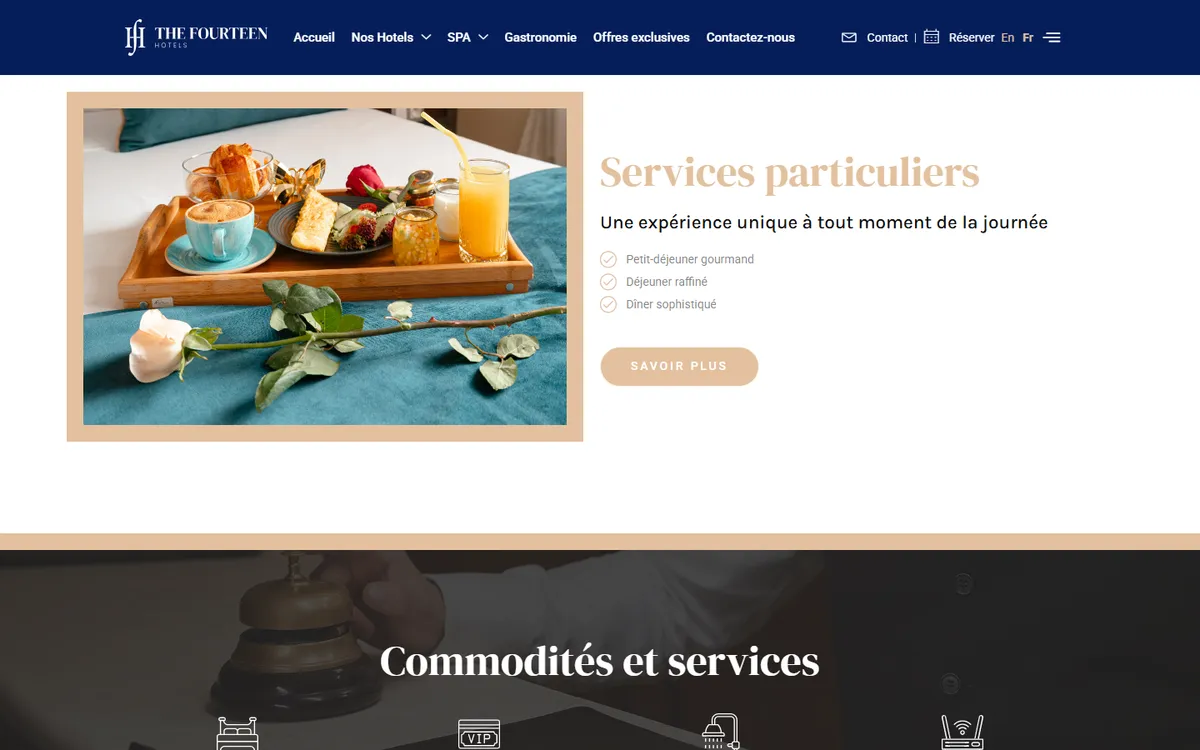 Page du site web The Fourteen Hotels (vue 4)