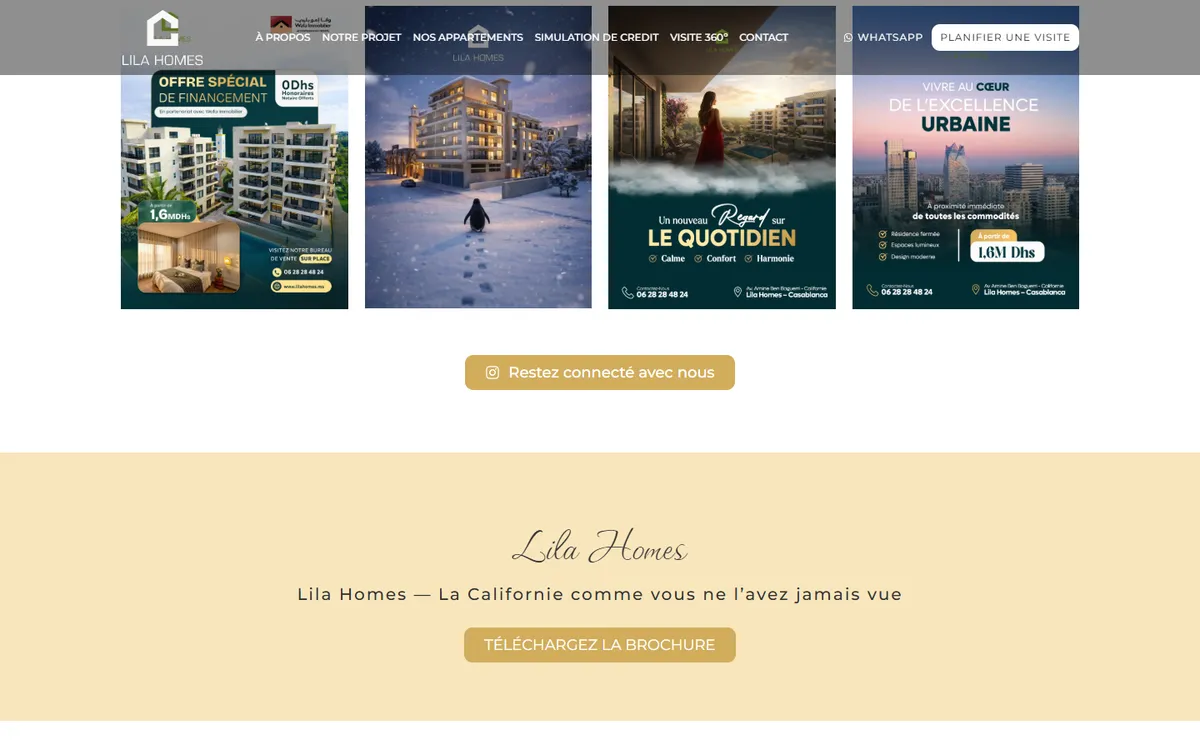 Page du site web Lila Homes (vue 4)