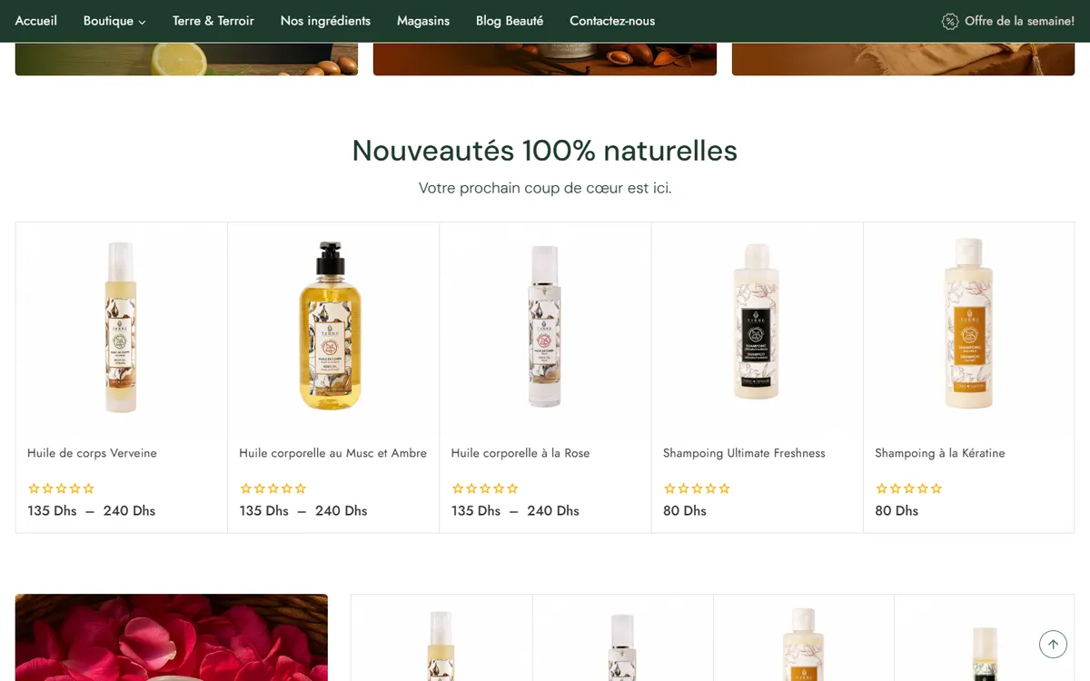 Page du site web Terre et Terroir (vue 1)