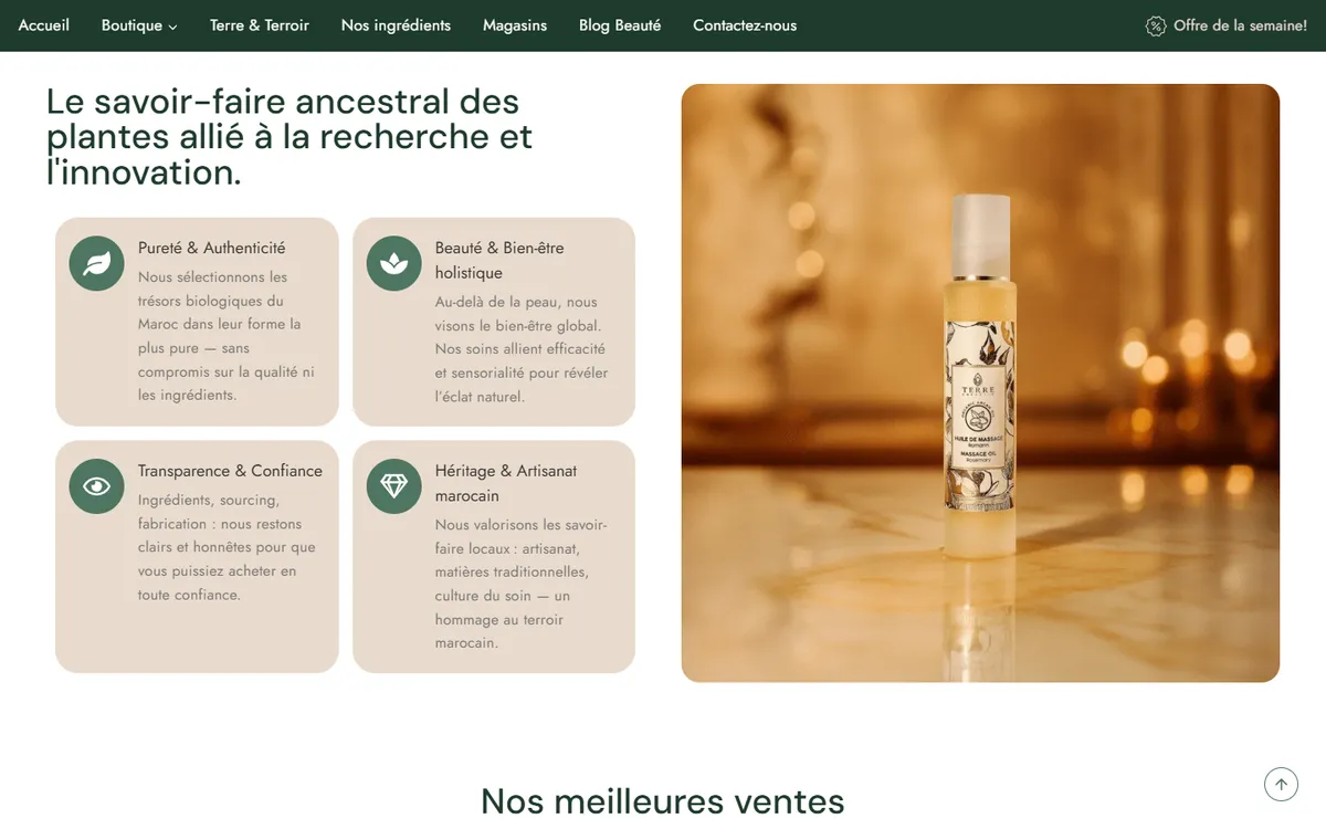 Page du site web Terre et Terroir (vue 3)